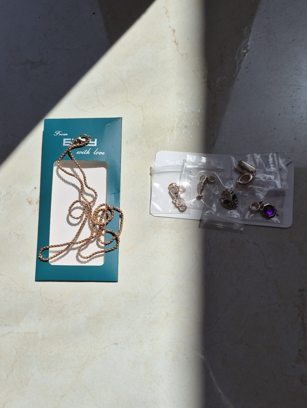Effy Rose Gold Chain Necklace with Charm Set Celebrity Cruise